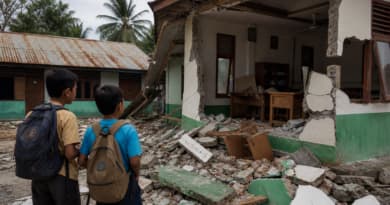 More than 8,000 children out of school after devastating 7.7 earthquake strikes Indonesia