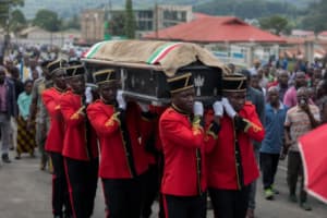 Royal Guards Carry King Oyo’s Casket Through Fort Portal as Tooro Kingdom Succession Row Deepens